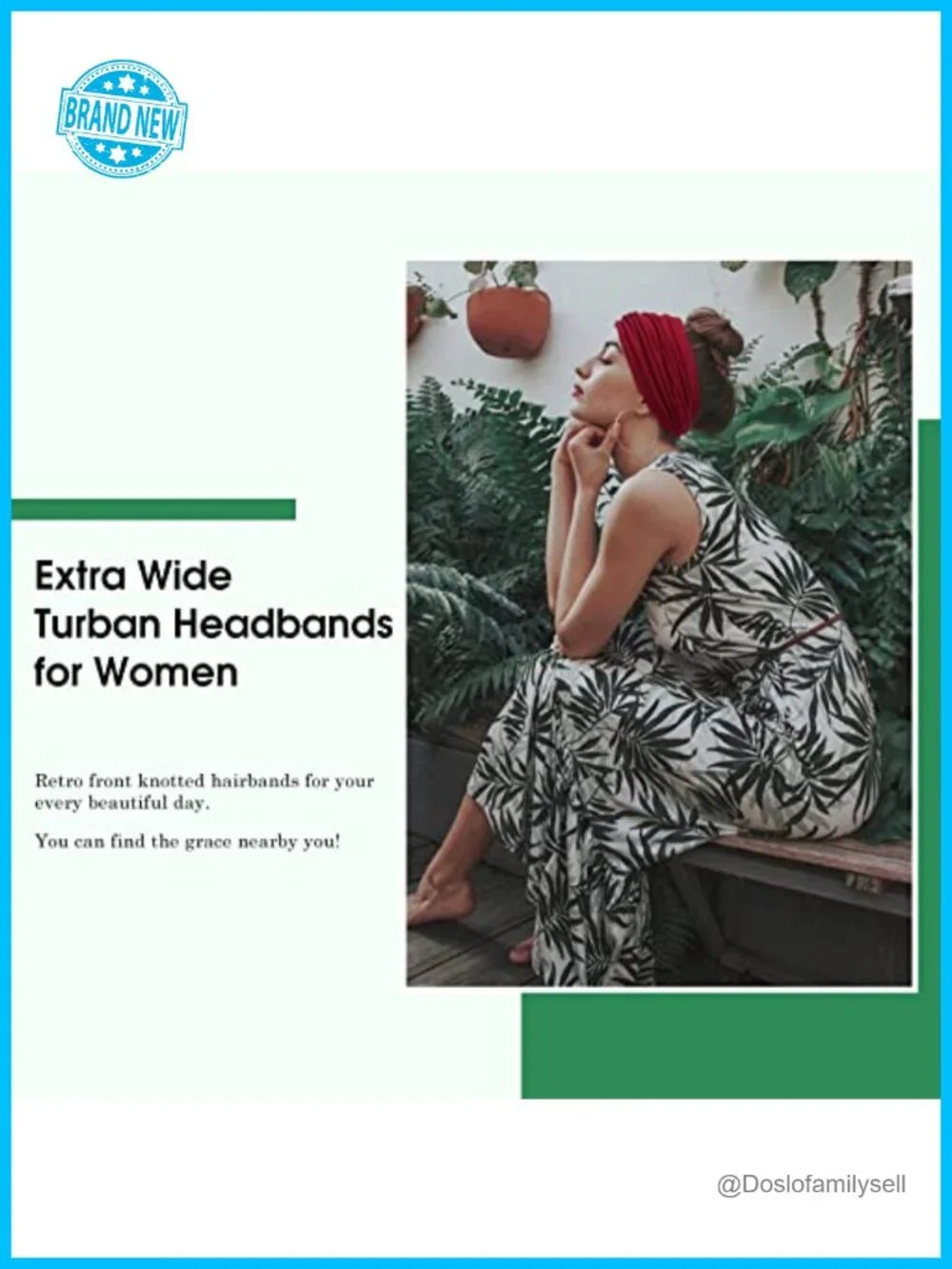Extra Wide Turban Headbands for Women, 6 Pack, Soft Polyester, Non-Slip